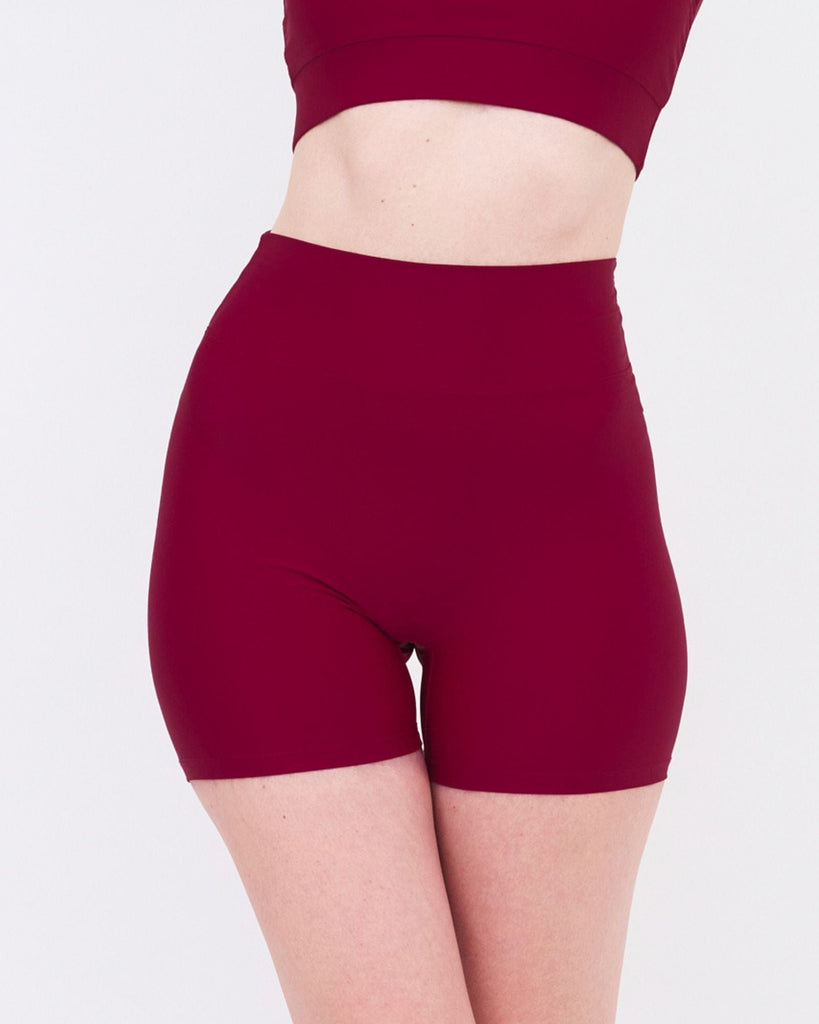 FANNA polewear Activewear XS / BURGUNDY REFORMER SHORT - BURGUNDY