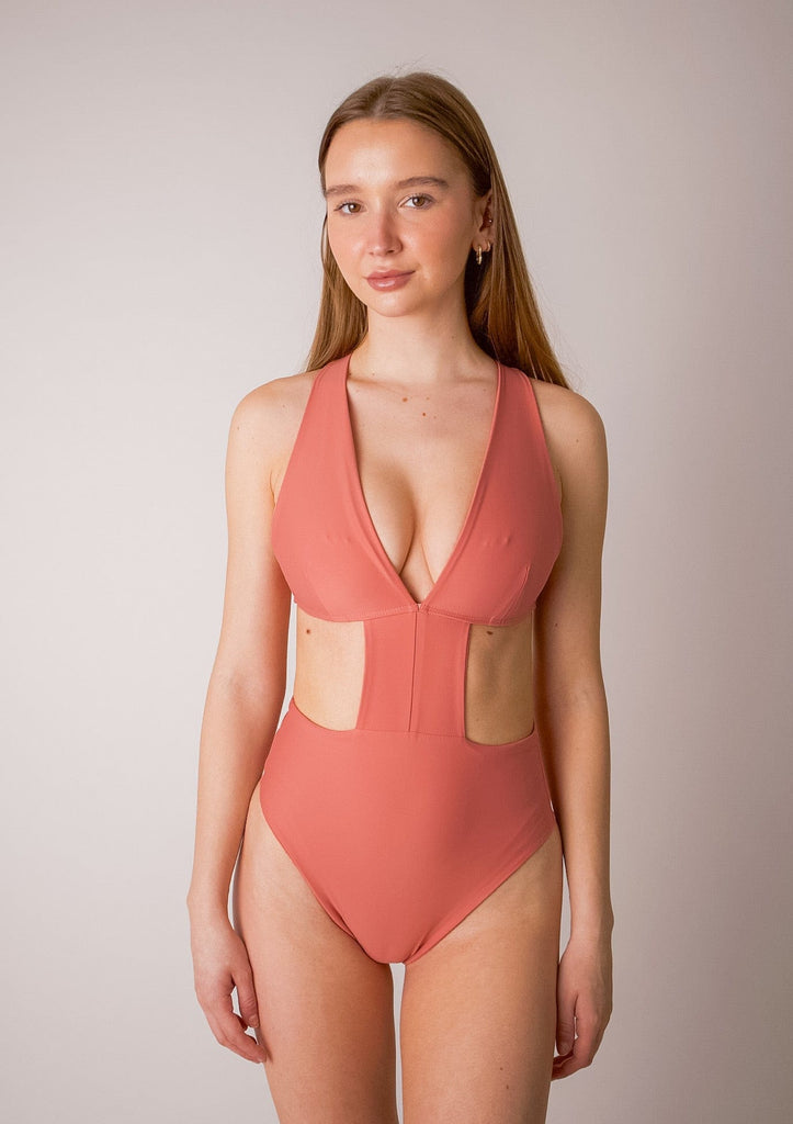 FANNA polewear Swimwear S / CORAL V BODYSUIT/SWIMSUIT